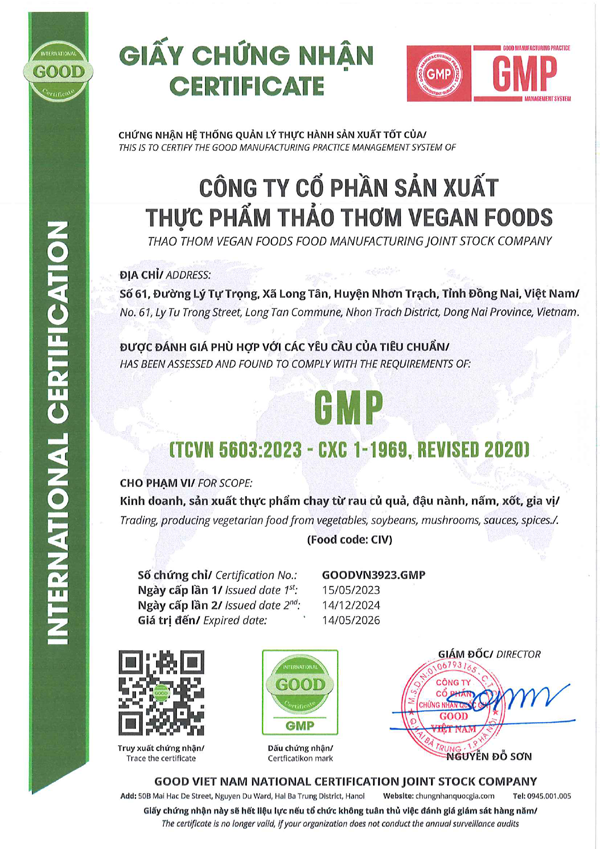 Giấy chứng nhận GMP